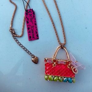 Betsey Johnson Purse Pendant Necklace